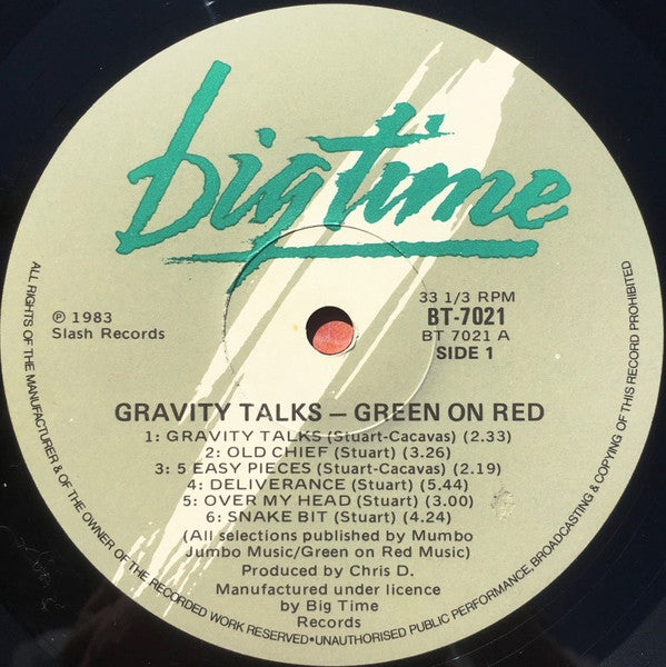 Green On Red : Gravity Talks (LP, Album)