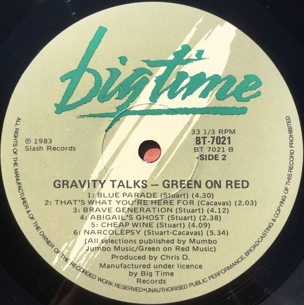 Green On Red : Gravity Talks (LP, Album)