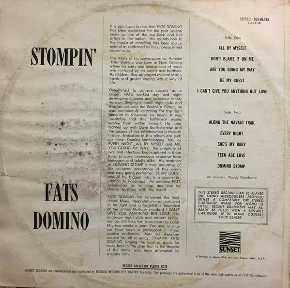 Fats Domino : Stompin' (LP, Comp, RE)