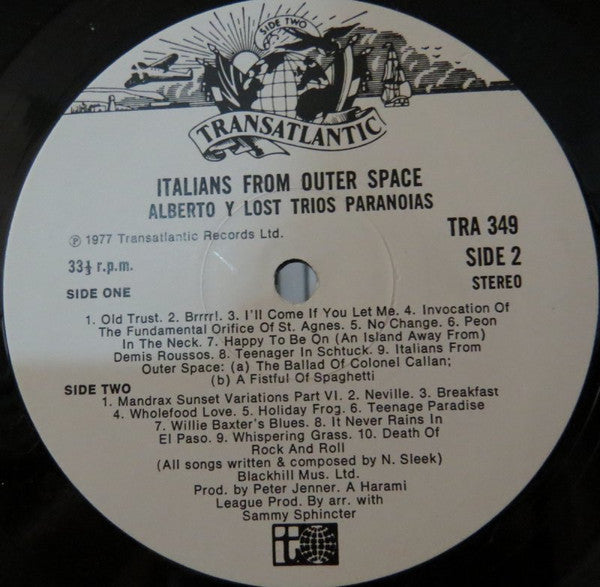 Alberto Y Lost Trios Paranoias : Italians From Outer Space (LP)