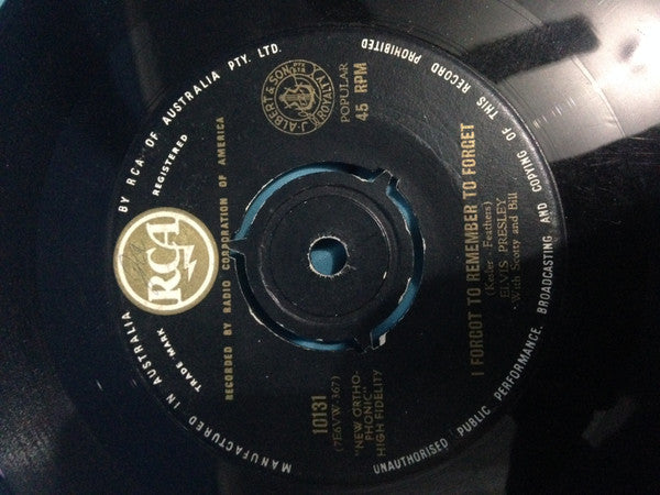 Elvis Presley : Mystery Train / I Forgot To Remember To Forget (7&quot;, Single)