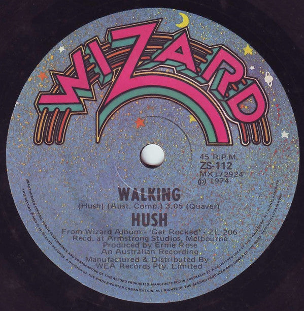 Hush (7) : Walking (7&quot;, Single)