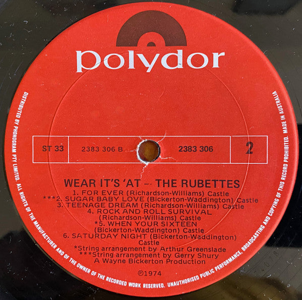 The Rubettes : Wear It's 'At (LP, Album, Gat)