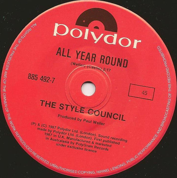 The Style Council : It Didn't Matter (7", Single)