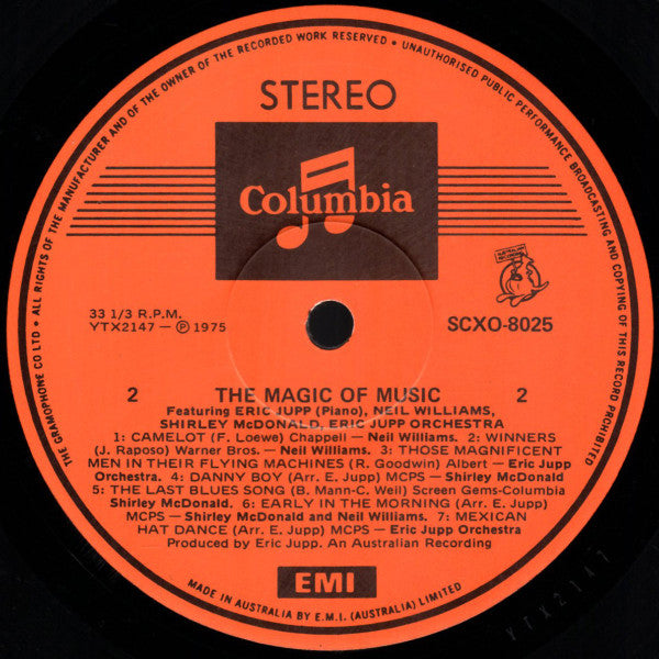 Eric Jupp, Shirley McDonald, Neil Williams & Eric Jupp And His Orchestra : Eric Jupp Presents The Magic Of Music "Live" (LP, Album)