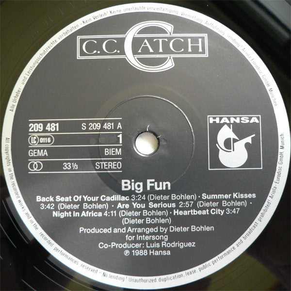 C.C. Catch : Big Fun (LP, Album)