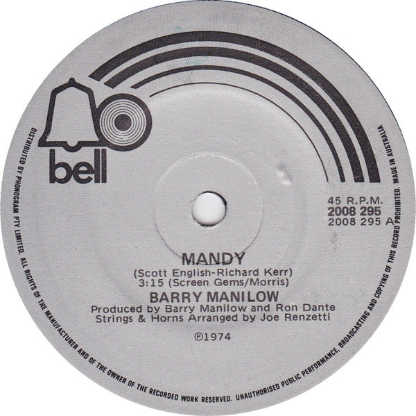 Barry Manilow : Mandy (7&quot;, Single)