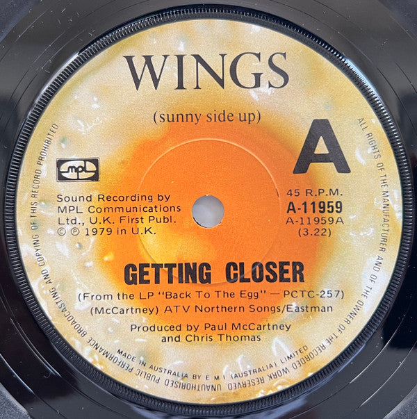 Wings (2) : Getting Closer (7&quot;, Single)