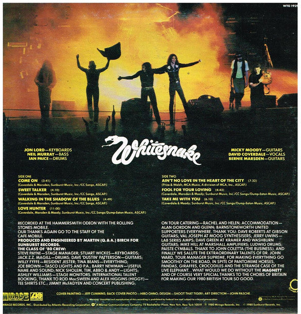 Whitesnake : Live... In The Heart Of The City (LP, Album)