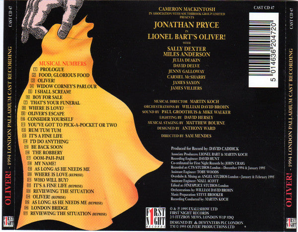 Lionel Bart, "Oliver!" 1994 London Palladium Cast : Oliver! (The 1994 London Palladium Cast Recording) (CD, Album)