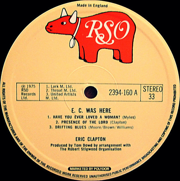 Eric Clapton : E.C. Was Here (LP, Album)