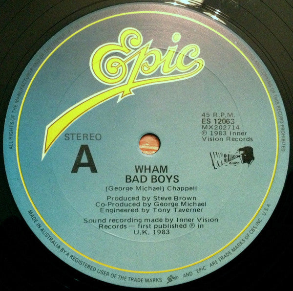 Wham! : Bad Boys (12&quot;, Single)