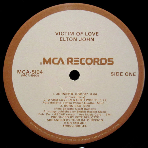 Elton John : Victim Of Love (LP, Album, Glo)