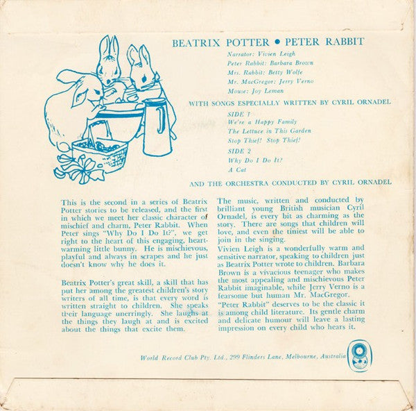 Beatrix Potter : The Tale Of Peter Rabbit (7", EP, Mono, Club, RE)