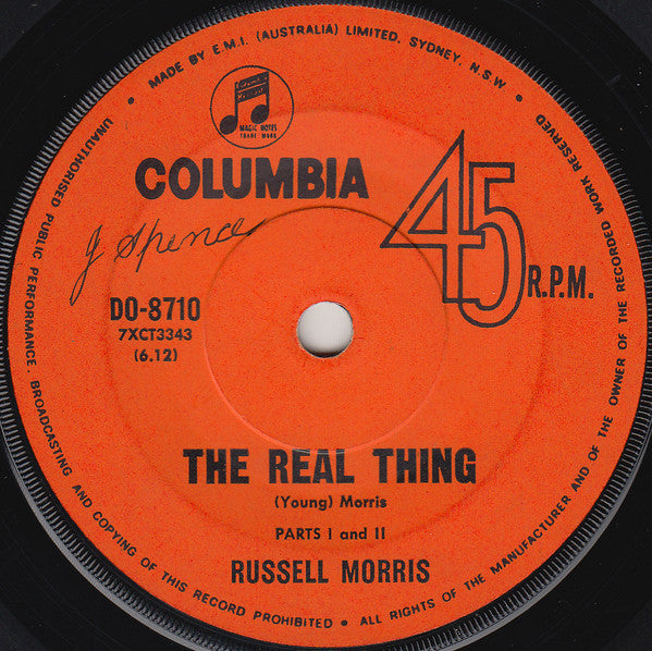 Russell Morris : The Real Thing (7", Single)