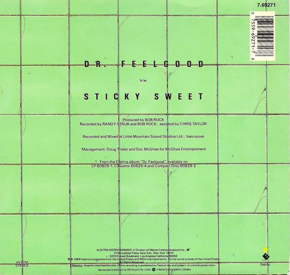 Mötley Crüe : Dr. Feelgood (7", Single)