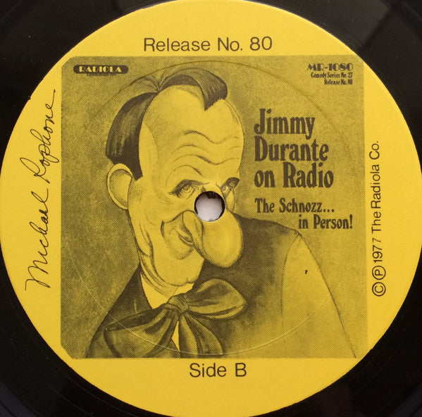 Jimmy Durante : Jimmy Durante On Radio, The Schnozz... In Person (LP, Album, Mono)