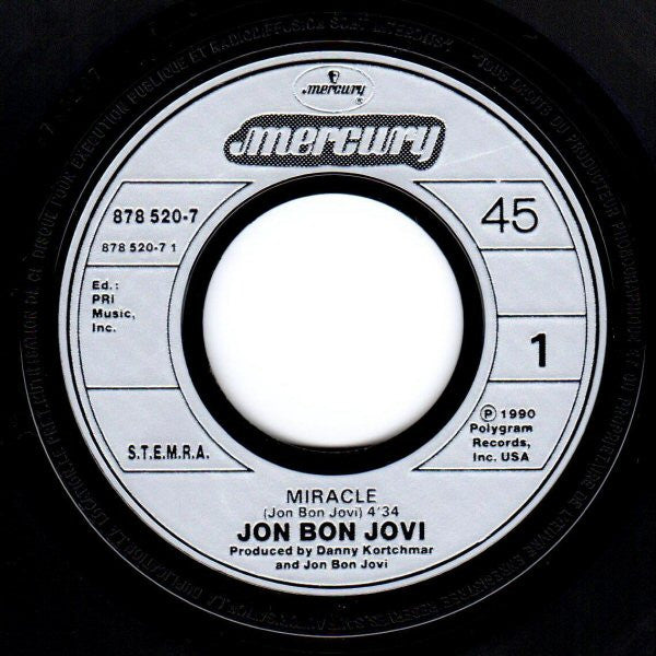 Jon Bon Jovi : Miracle (7", Single)