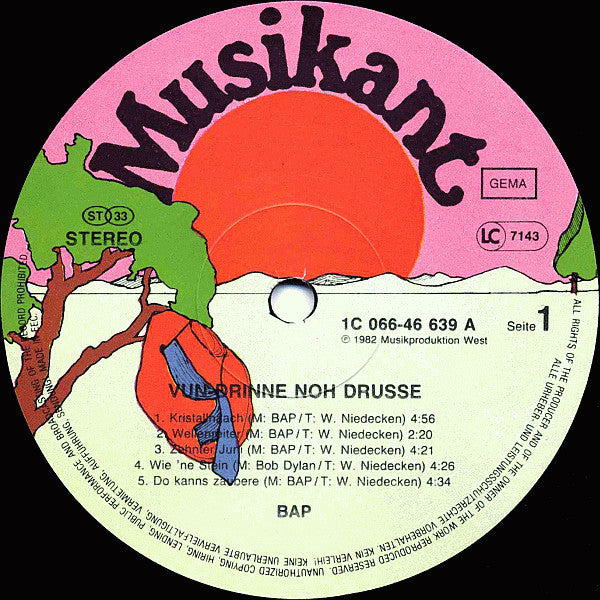 BAP : Vun Drinne Noh Drusse (LP, Album, Gat)