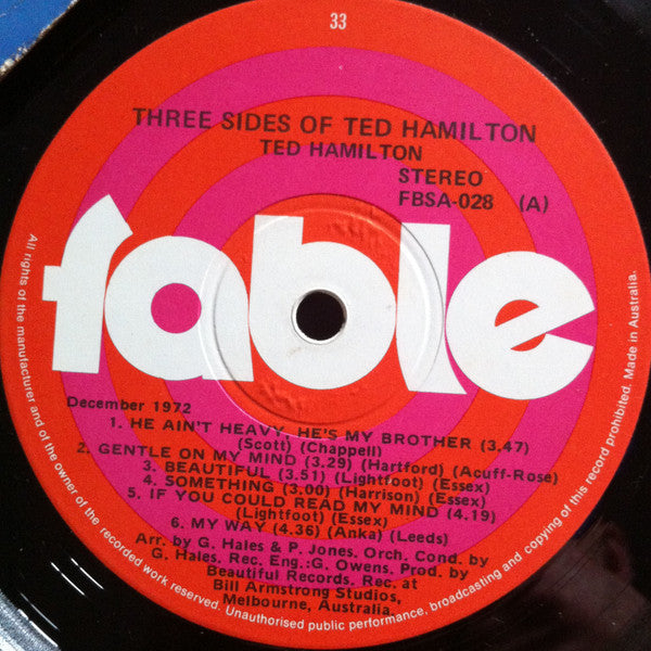 Ted Hamilton (4) : Three Sides Of Ted Hamilton (LP, Album)