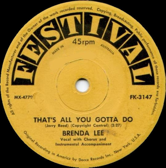 Brenda Lee : I'm Sorry / That's All You Gotta Do (7", Single)