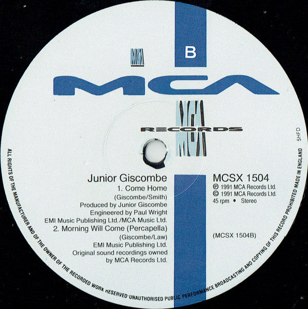 Norman Giscombe Jr. : Morning Will Come (12", Single)