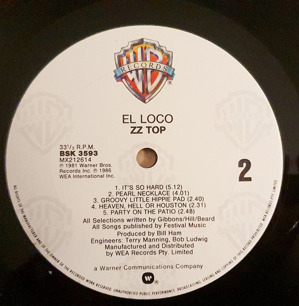 ZZ Top : El Loco (LP, Album, RE)