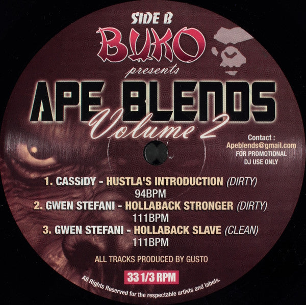 Various : Ape Blends Volume 2 (12", Comp, Promo)