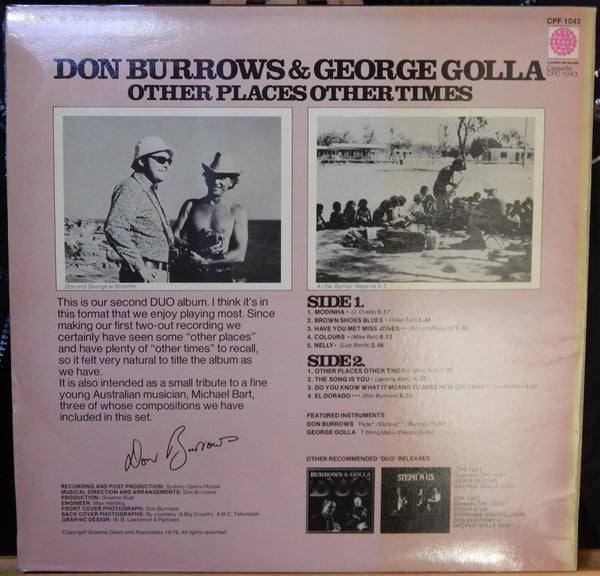 Don Burrows & George Golla Duo* : Other Places Other Times (LP, Album)