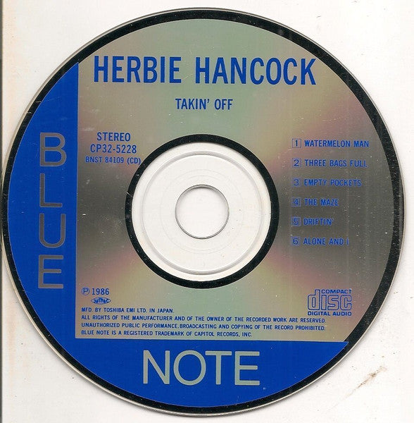 Herbie Hancock : Takin' Off (CD, Album, Ltd, RE)