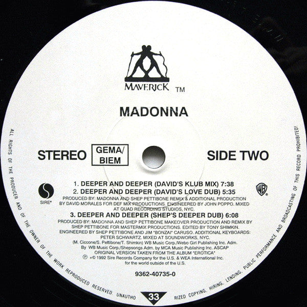 Madonna : Deeper And Deeper (12")