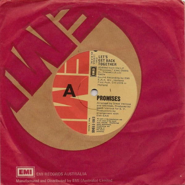 Promises : Let's Get Back Together (7", Single)