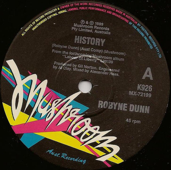 Robyne Dunn : History (7", Single)