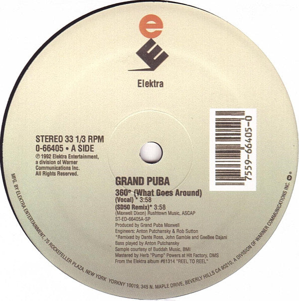 Grand Puba : 360° (What Goes Around) (12", Single, Promo, RE)