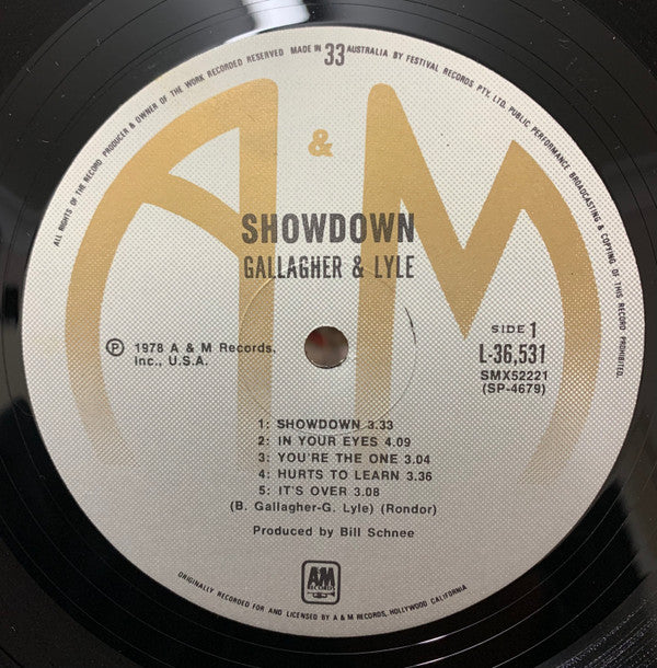 Gallagher & Lyle : Showdown (LP, Album)