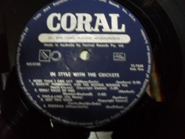 The Crickets (2) : In Style With The Crickets (LP, Album)