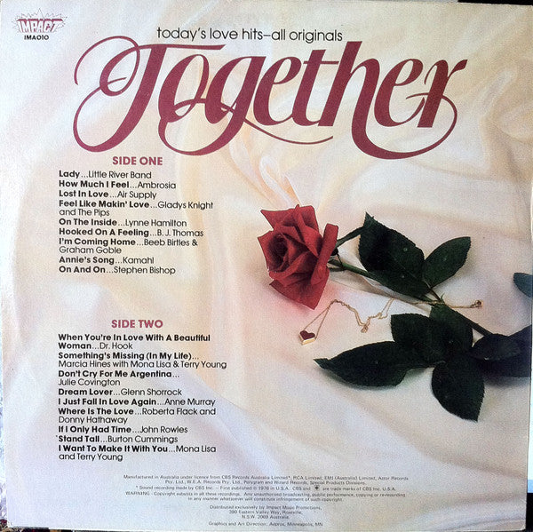 Various : Together (Today's Love Hits - All Originals) (LP, Comp)