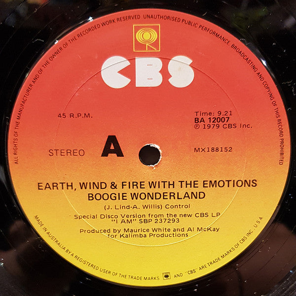 Earth, Wind &amp; Fire With The Emotions : Boogie Wonderland (12&quot;)
