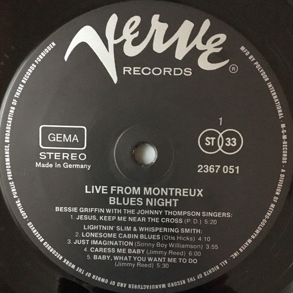 Lightning Slim, Whispering Smith, Doctor Ross, Jimmy Dawkins, Bessie Griffin : Blues Night - Live From Montreux (2xLP, Album)