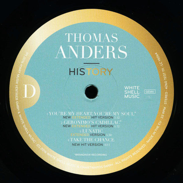 Thomas Anders : History (2xLP, Album, Ltd, 180)