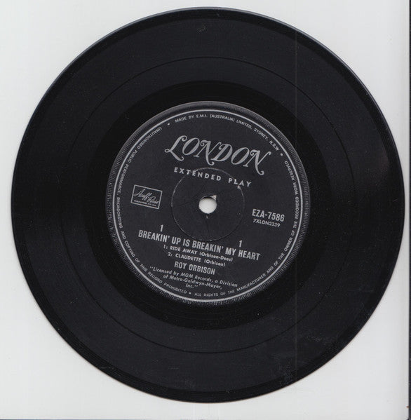 Roy Orbison : Breakin' Up Is Breakin' My Heart (7", EP)