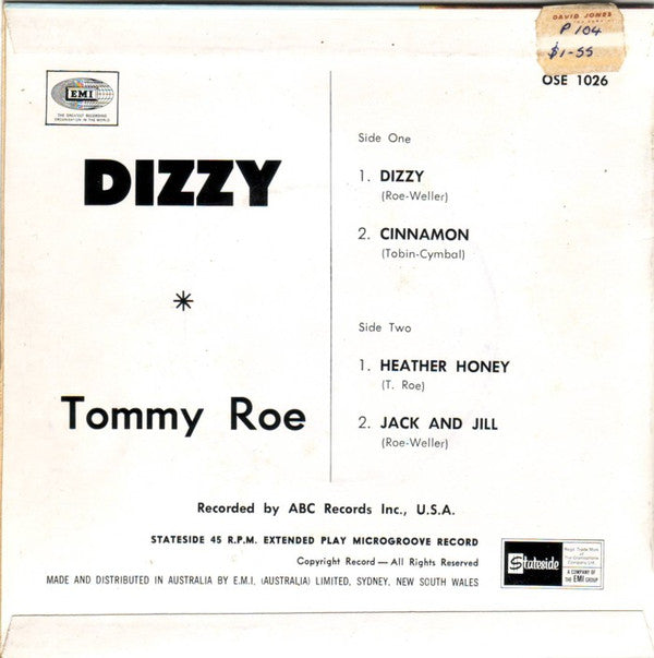 Tommy Roe : Dizzy (7", EP)