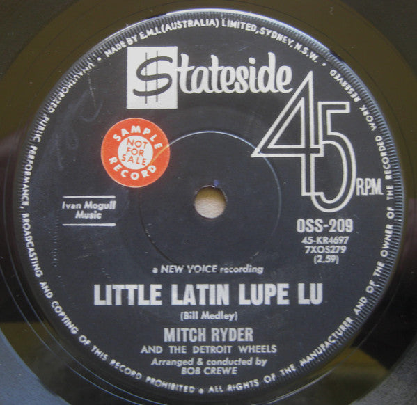 Mitch Ryder & The Detroit Wheels : Little Latin Lupe Lu (7", Single)
