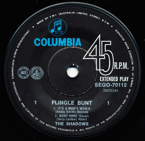 The Shadows : Flingle Bunt (7", EP)