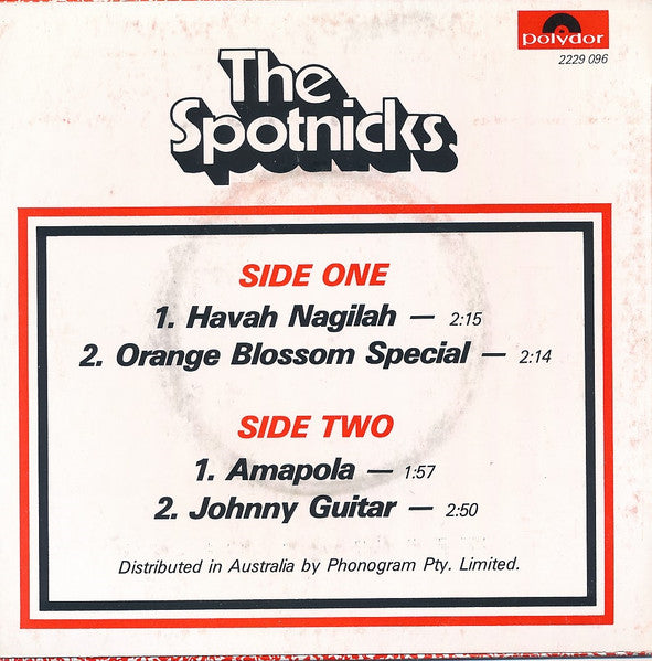 The Spotnicks : Orange Blossom Special (7", EP)