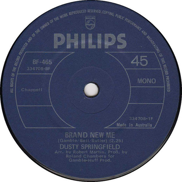 Dusty Springfield : Brand New Me (7&quot;, Single)