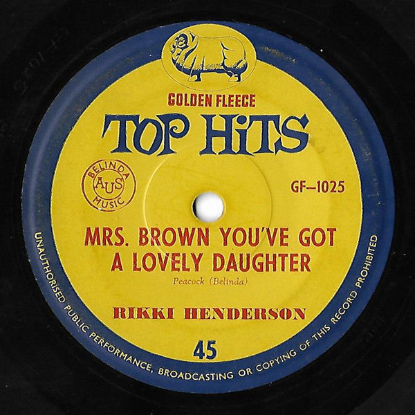 Rikki Henderson / The Jaybirds : Mrs Brown You've Got A Lovely Daughter /  A World Of Our Own (7")