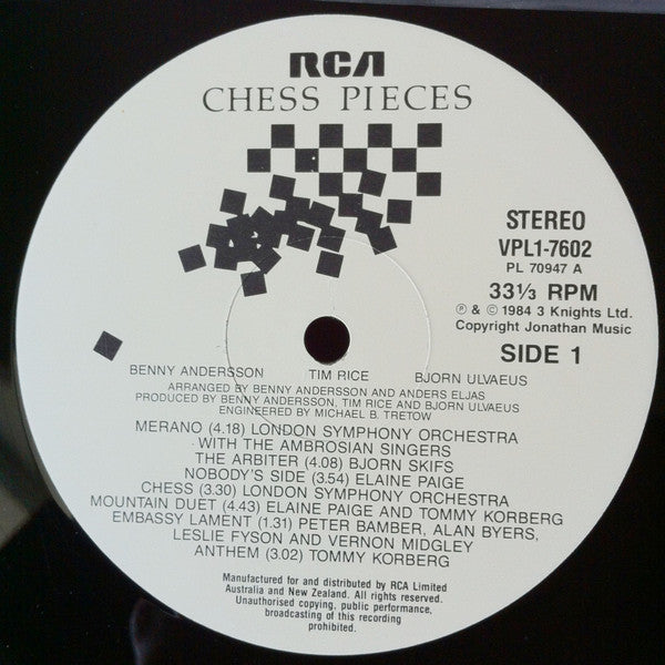 Benny Andersson, Tim Rice, Björn Ulvaeus : Chess Pieces (LP, Comp)