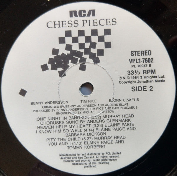 Benny Andersson, Tim Rice, Björn Ulvaeus : Chess Pieces (LP, Comp)