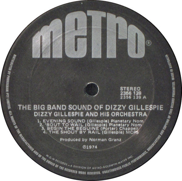 Dizzy Gillespie And His Orchestra : The Big Band Sound Of Dizzy Gillespie (LP, Comp, Mono)